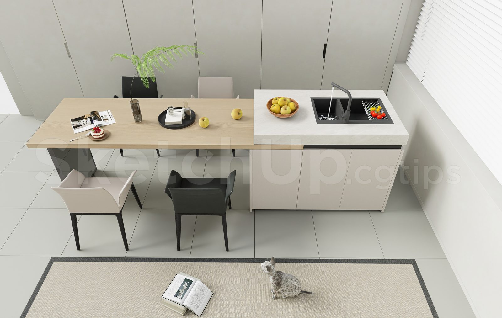 17703. Free Sketchup Kitchen Island Model Download (1)