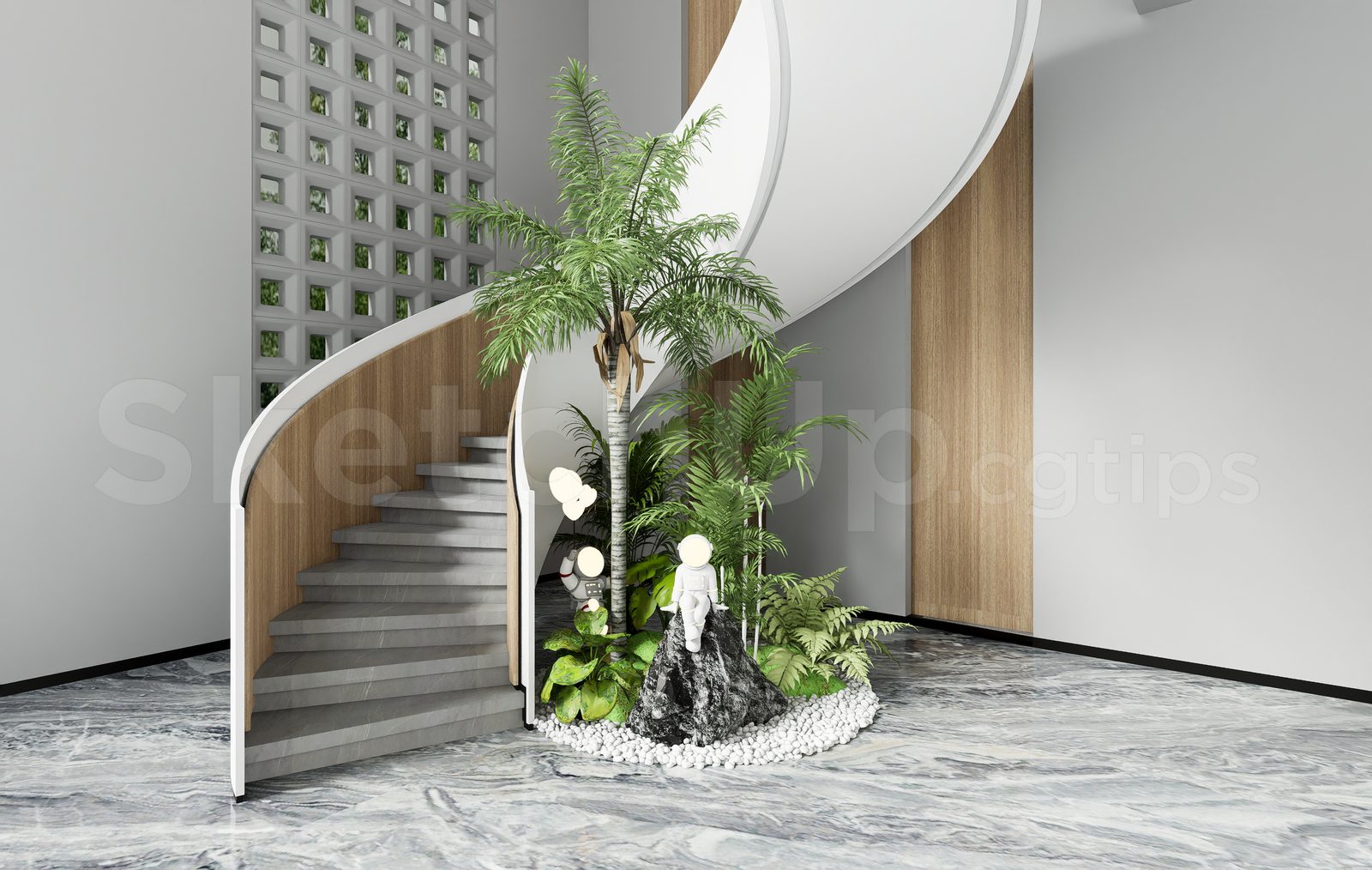 17757. Free Sketchup Stair Model Download (2)