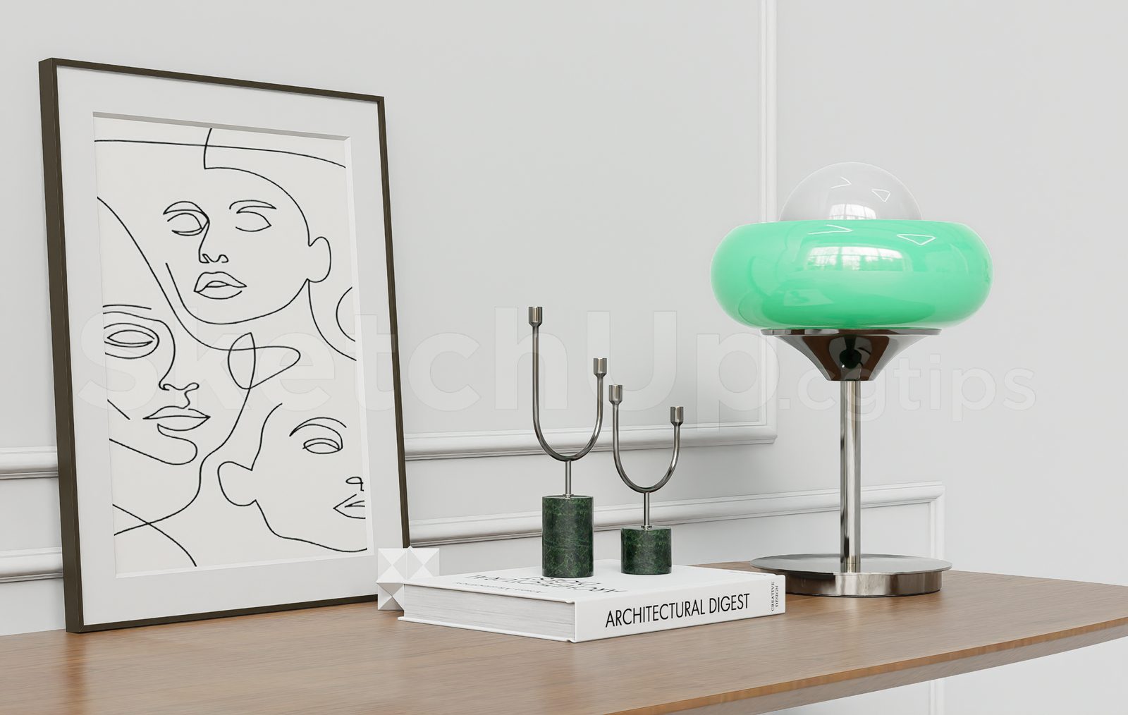 17777. Free Sketchup Table Lamp Model Download (1)