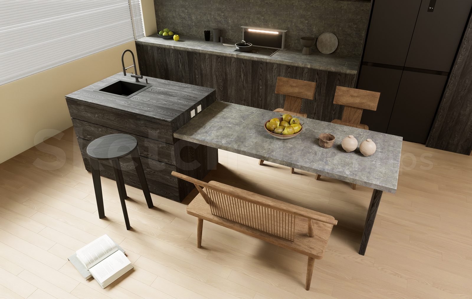 17780. Free Sketchup Kitchen Island Model Download (2)