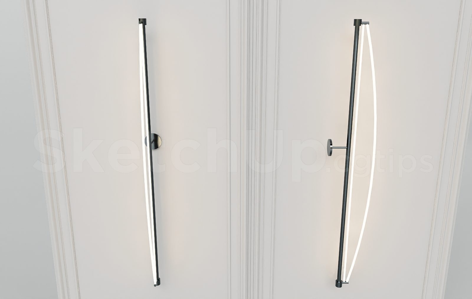 17807. Free Sketchup Wall Light Model Download (1)