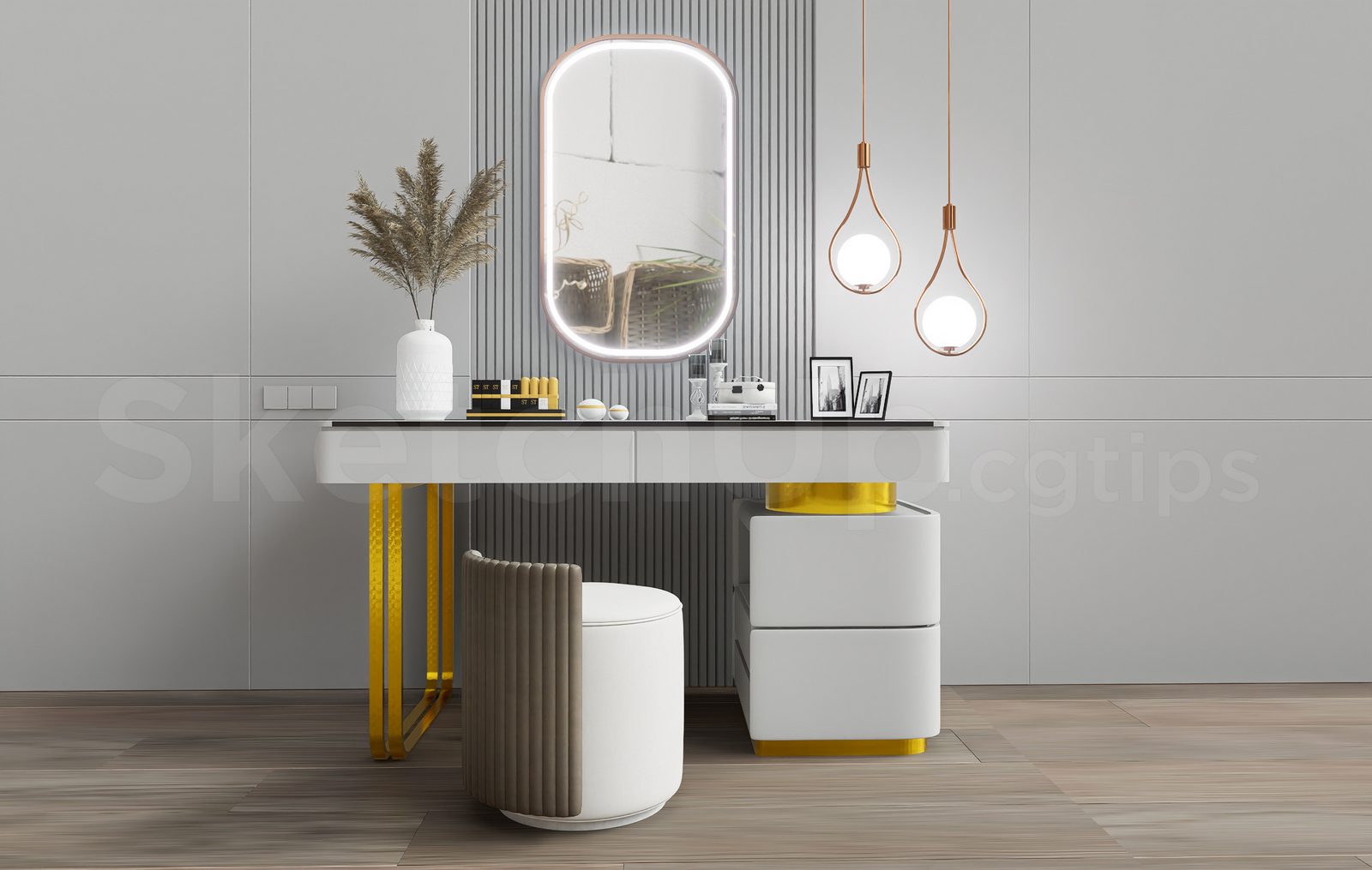 17821. Makeup Table 3d Model For Sketchup – Free Download (2)
