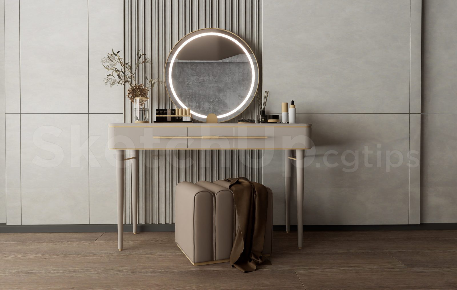 17890. Makeup Table 3d Model For Sketchup – Free Download (1)