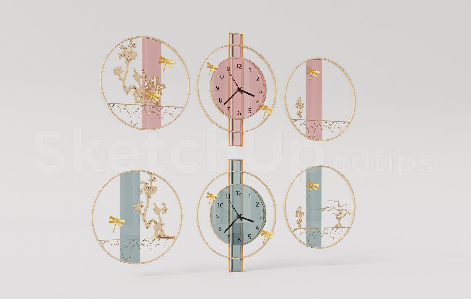 18041. Sketchup Clock Model – Free 3d Download (1)