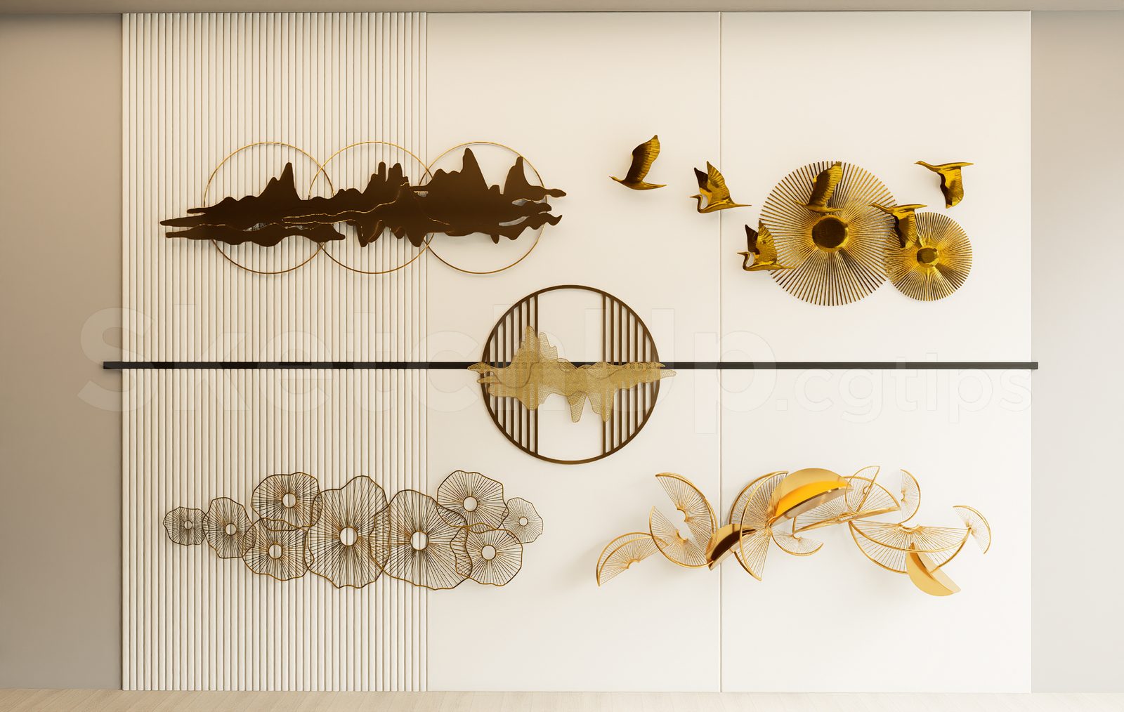 18209. Free Sketchup Wall Decoration Model Download (2)