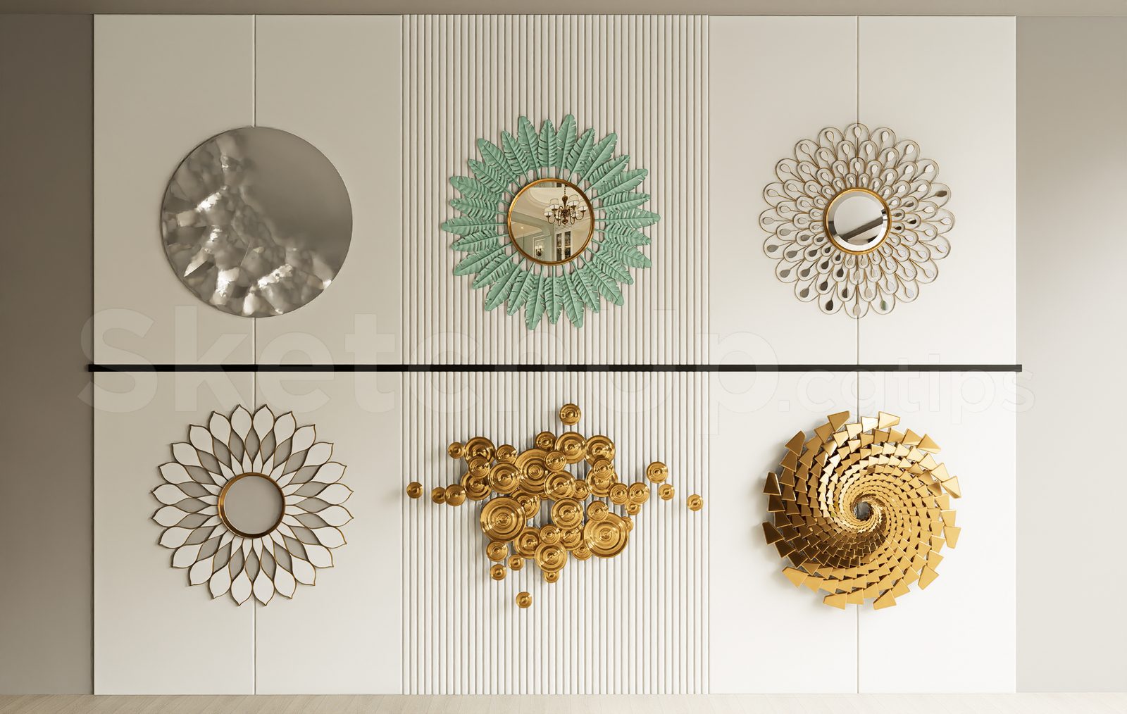 18230. Free Sketchup Wall Decoration Model Download (2)