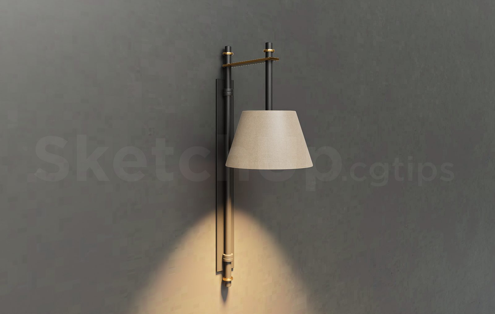 18240. Free Sketchup Wall Light Model Download (1)
