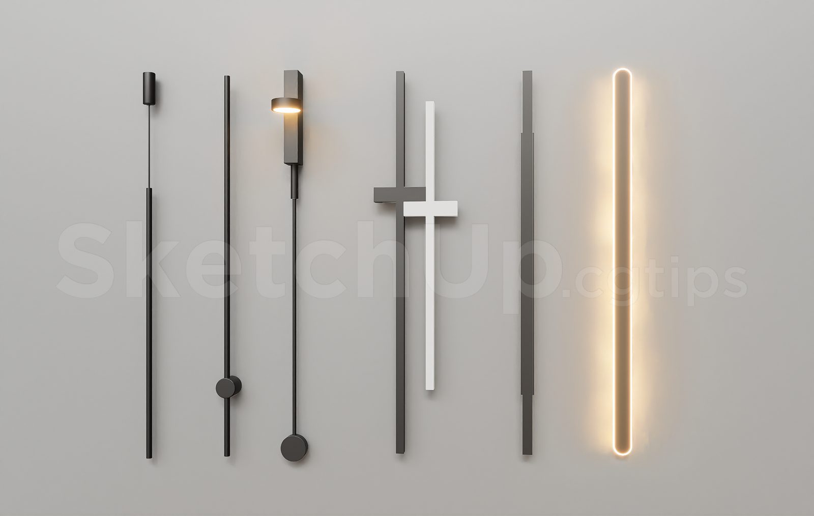 18248. Free Sketchup Wall Light Model Download (1)