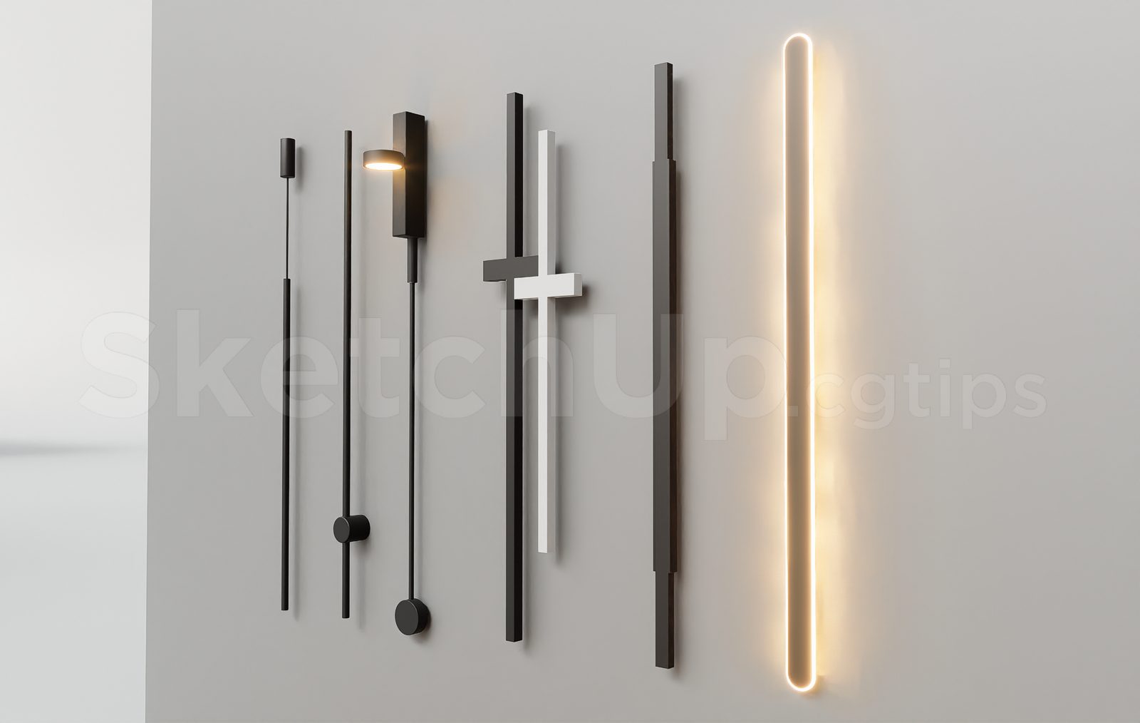 18248. Free Sketchup Wall Light Model Download (2)