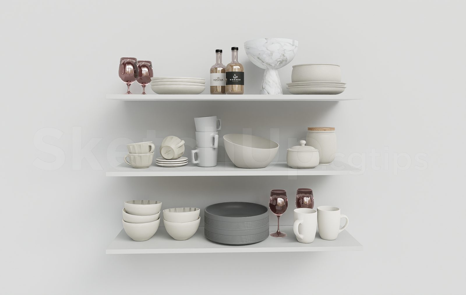 18297. Free Sketchup Tableware Model Download (2)