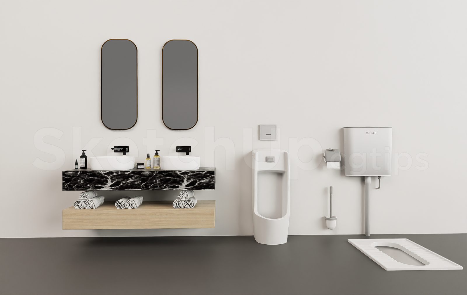18306. Free Sketchup Bathroom Cabinet 3d Model Download (1)
