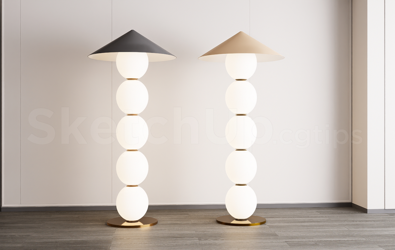 18309. Free Sketchup Floor Lamp Model Download For Interior Projects (2)