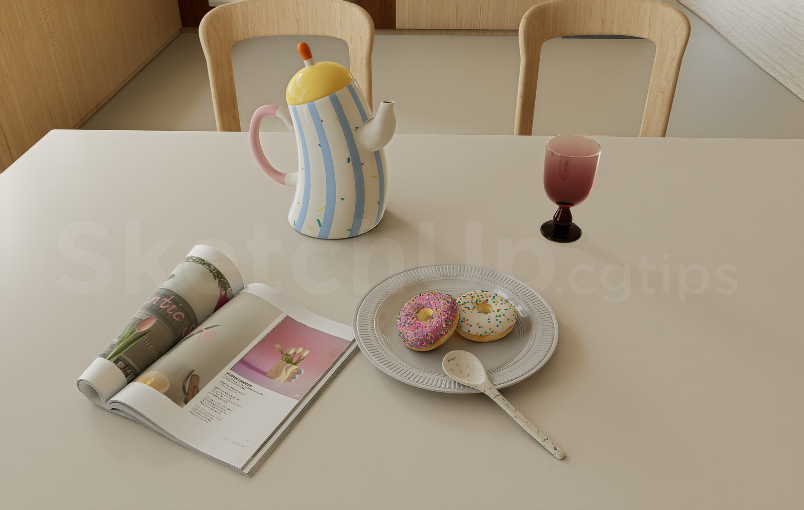 18321. Free Sketchup Tableware Model Download (2)