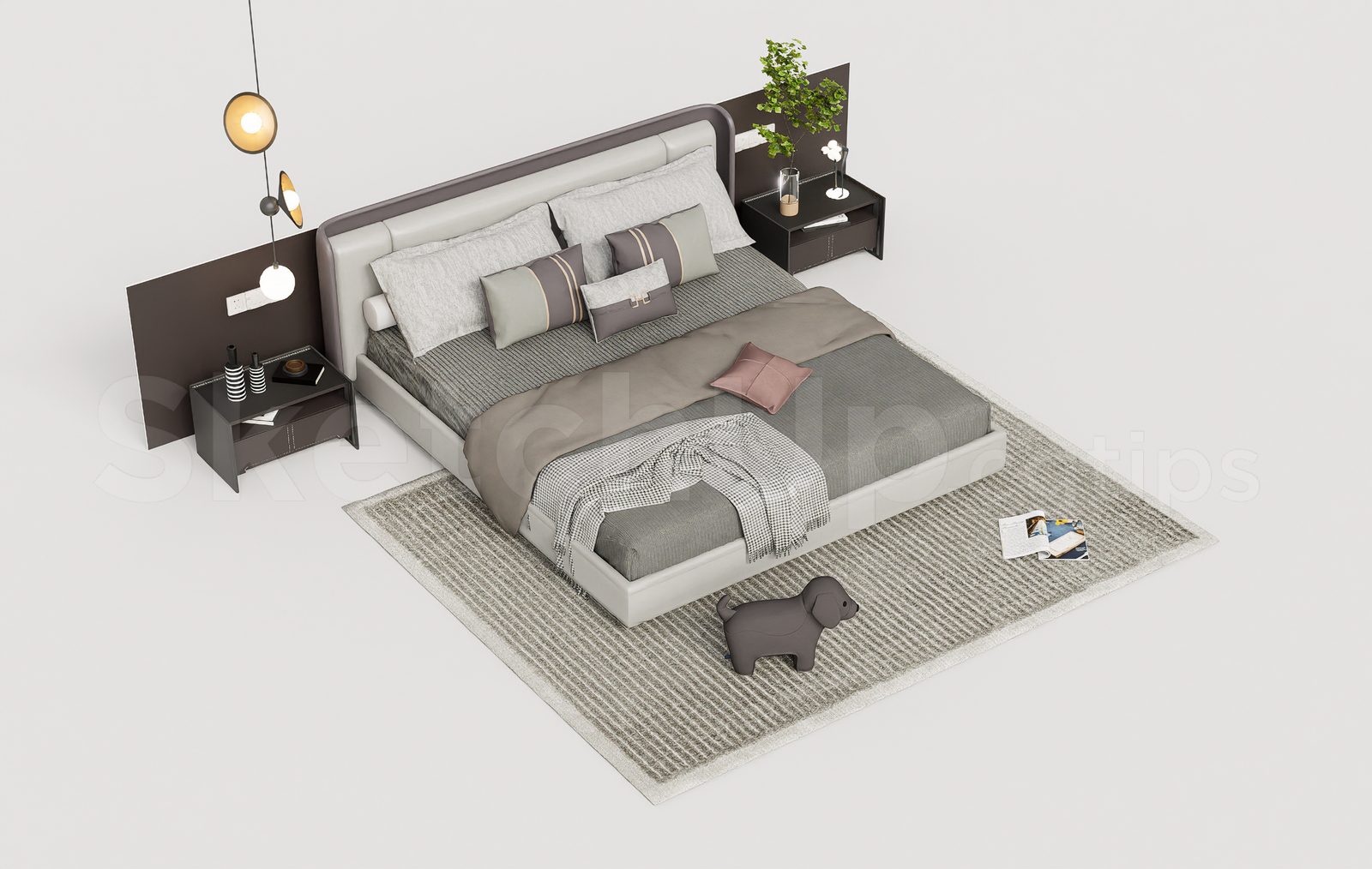 18322. Download Free Bed Model For Sketchup (2)