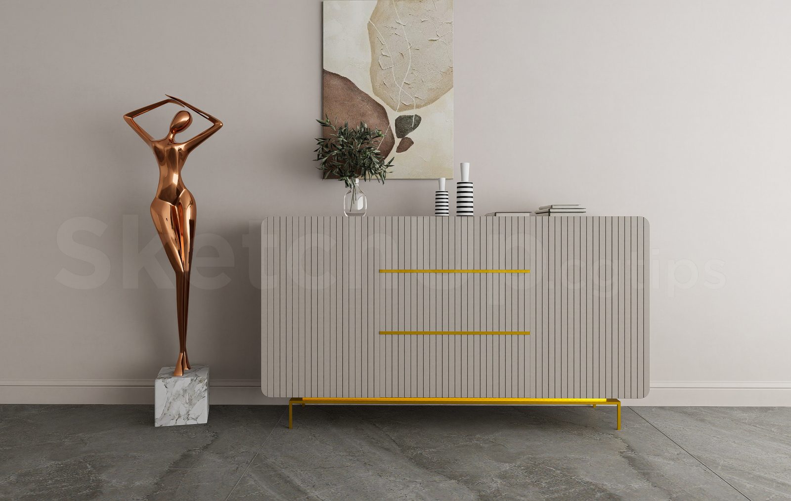18327. Free Sketchup Console Table Model Download (1)