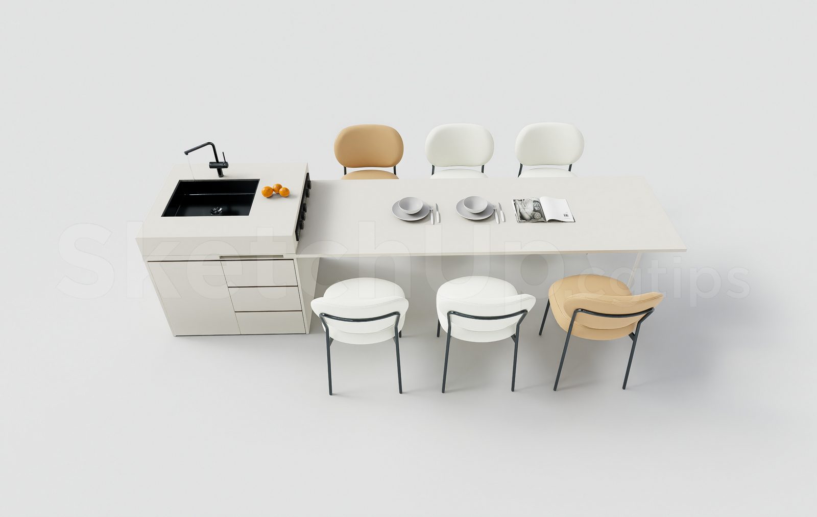 18329. Download Free Sketchup 3d Kitchen Island Model (2)