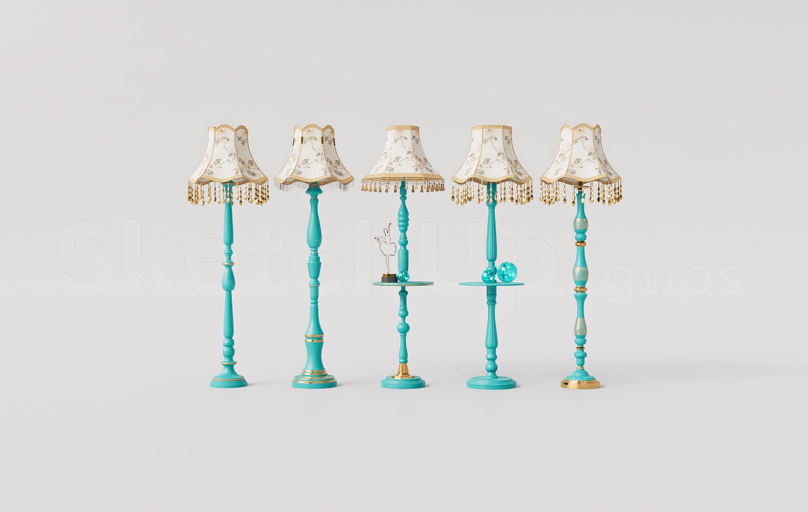 18330. Free Sketchup Floor Lamp Model Download For Interior Projects (2)