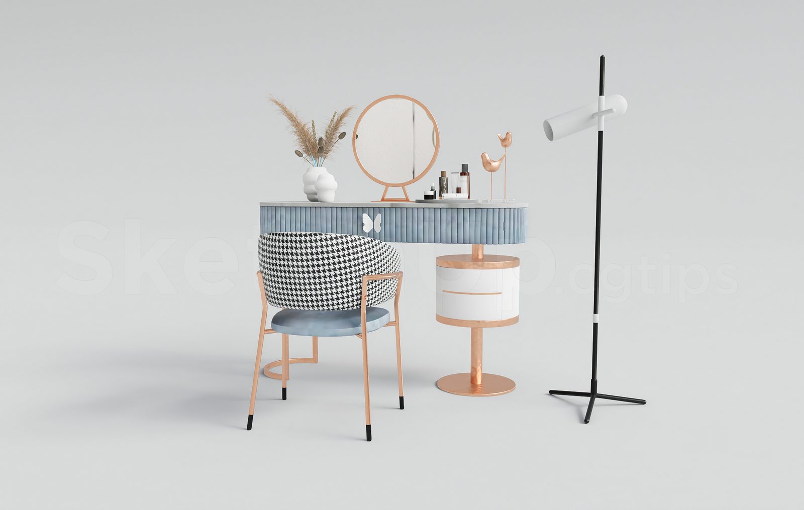 18348. Makeup Table 3d Model Sketchup Free (2)
