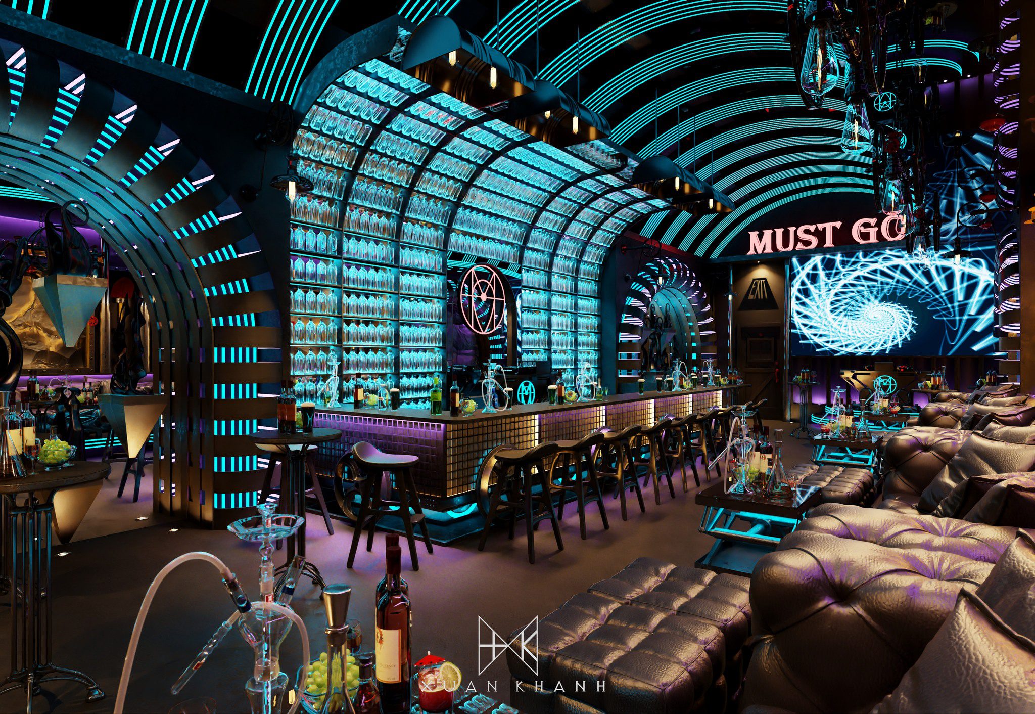18434. Free Sketchup Bar Interior Model Download By Xuan Khanh (1)