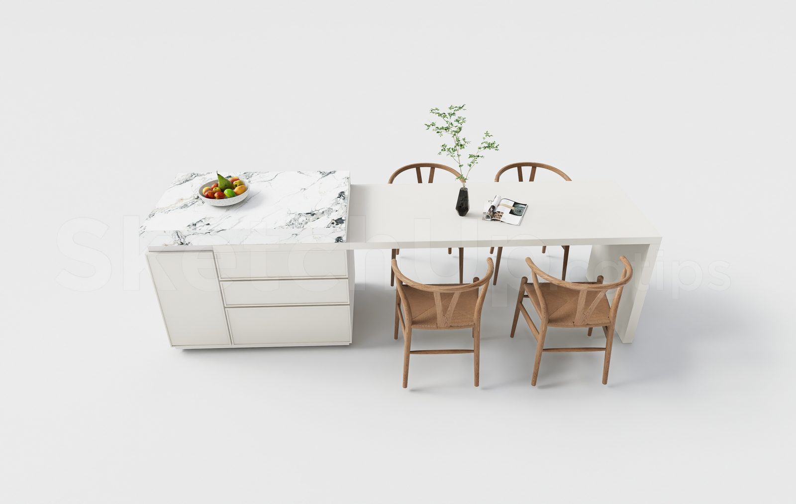 18586. Download Free Sketchup 3d Kitchen Island Model (1)