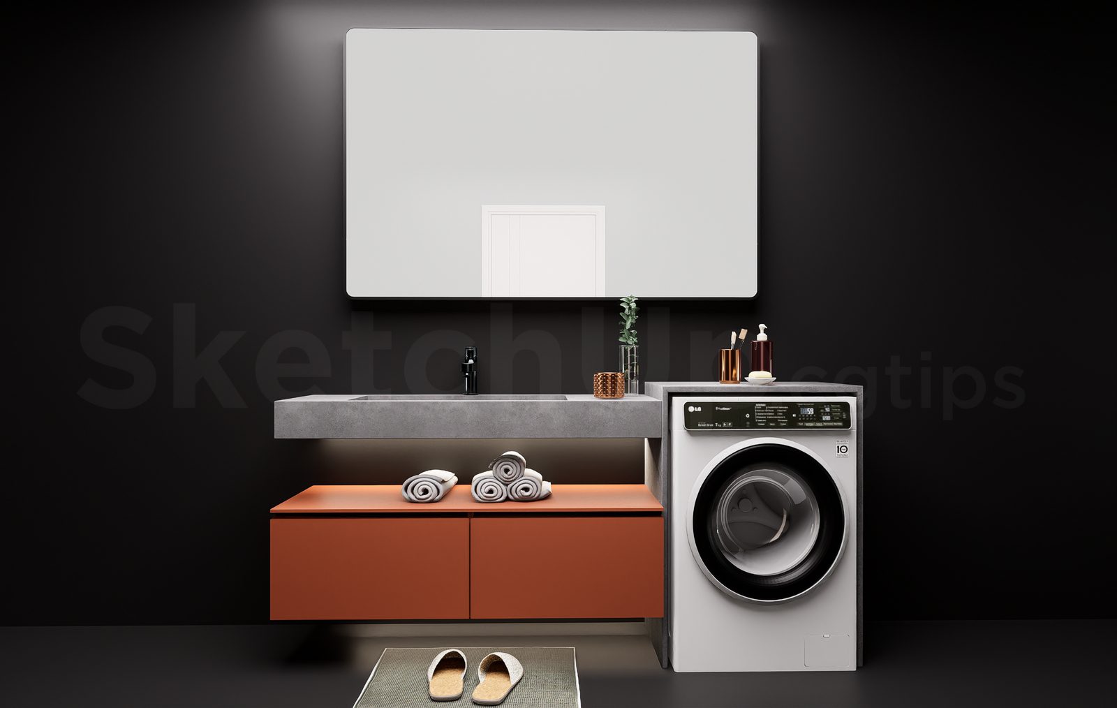 18600. Free Download Modern Laundry Room Sketchup Model (1)