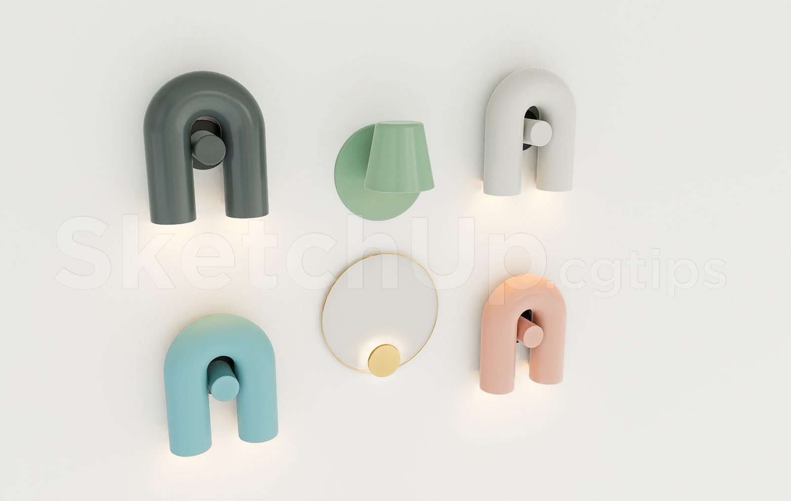 18928. Free Sketchup Wall Light Model Download (2)