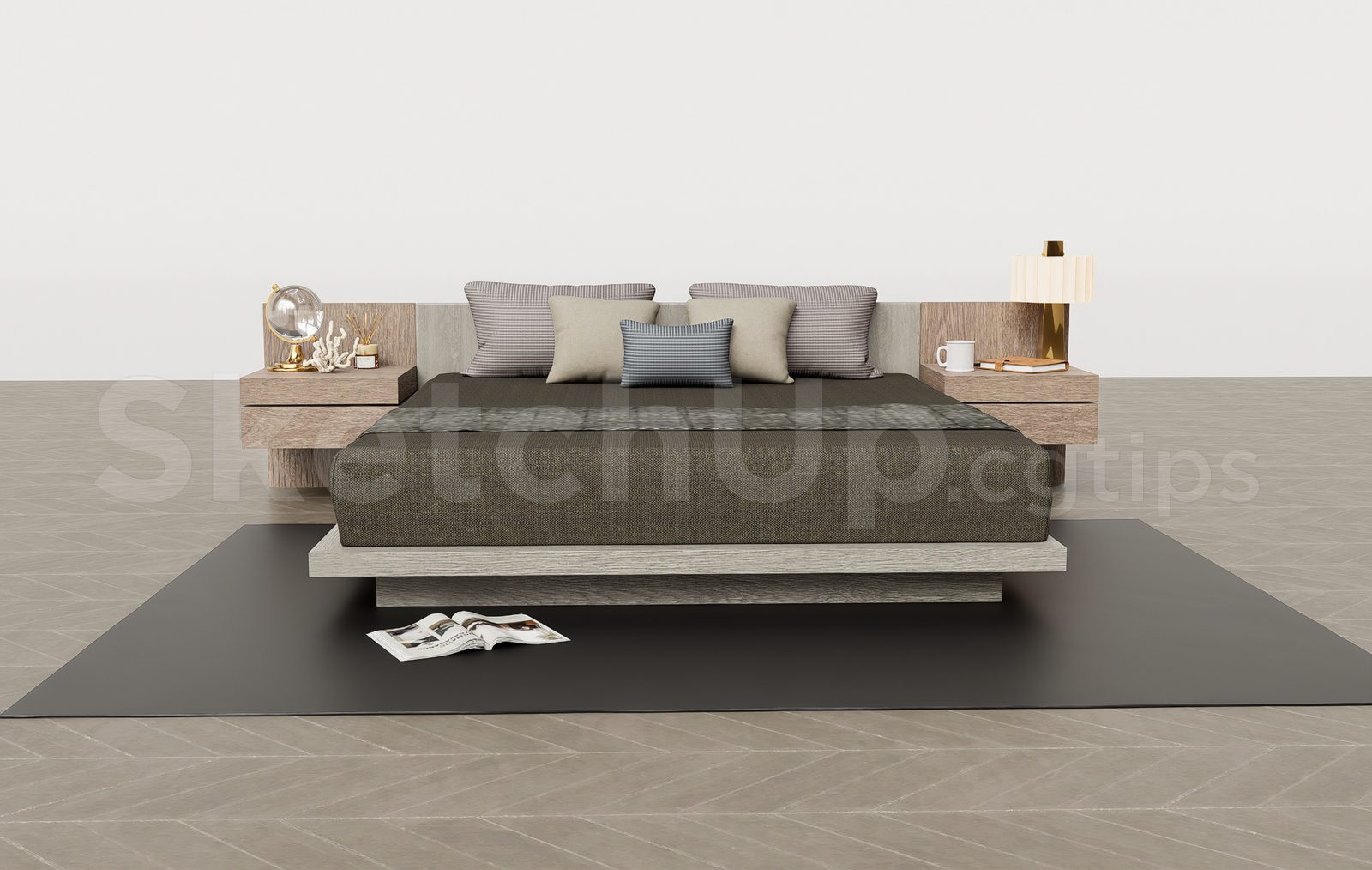 19010. Download Free Bed Model For Sketchup (1)