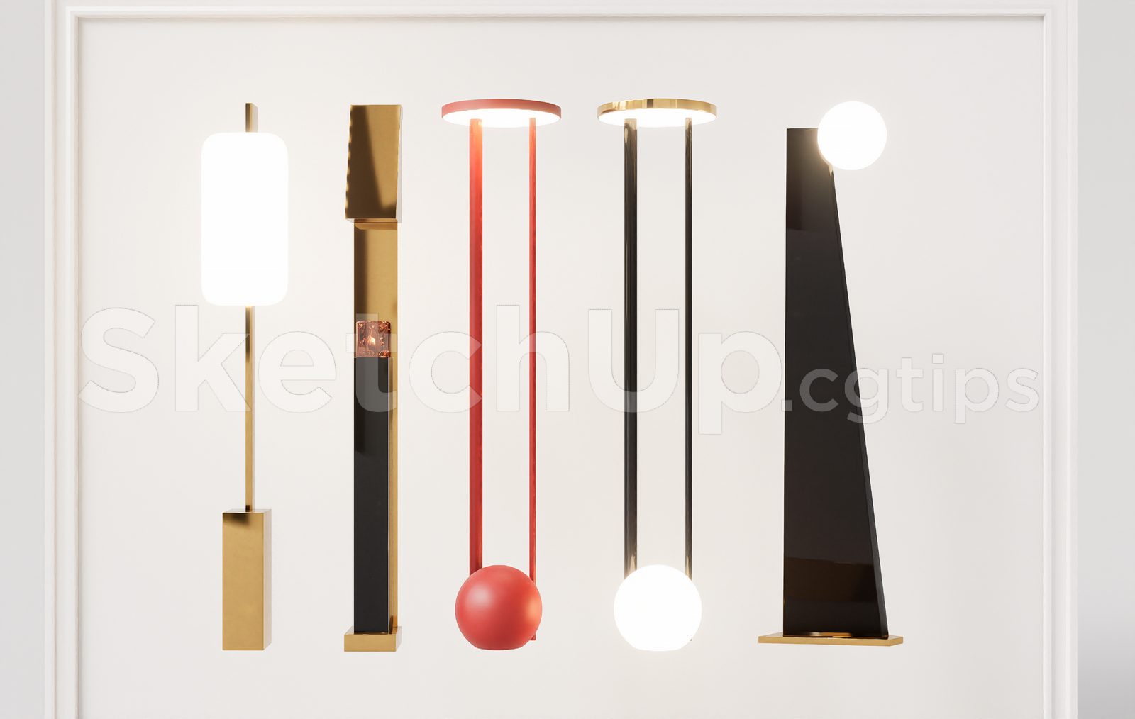 19075. Free Sketchup Floor Lamp Model Download For Interior Projects (1)