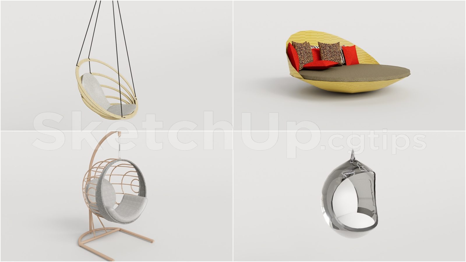 19078. Free Sketchup Swing Chair Model Download