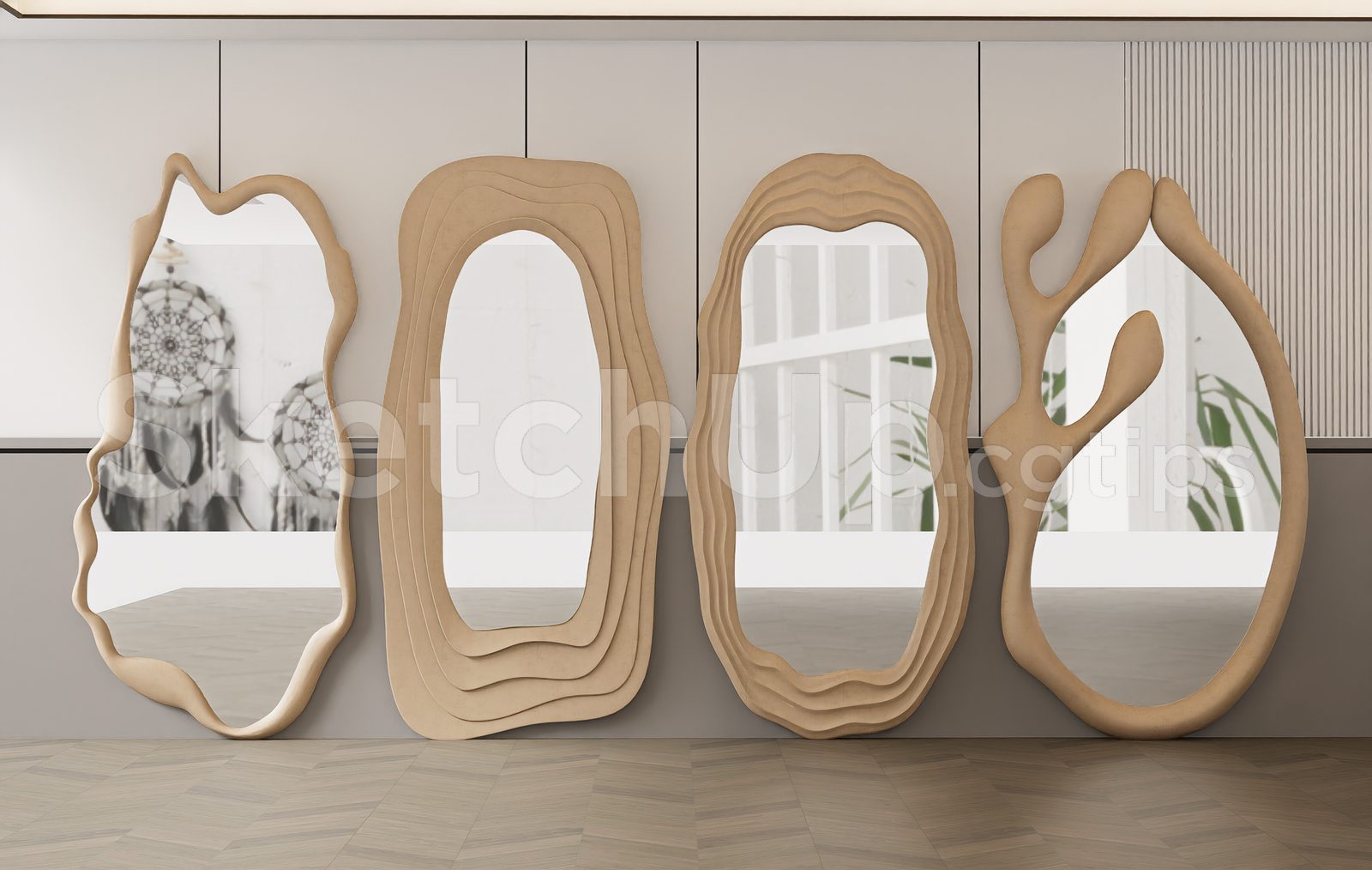 19135. Free Sketchup Mirrors Model Download (1)