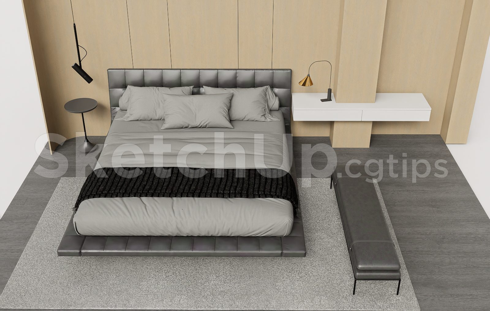 19187. Download Free Bed Model For Sketchup (2)