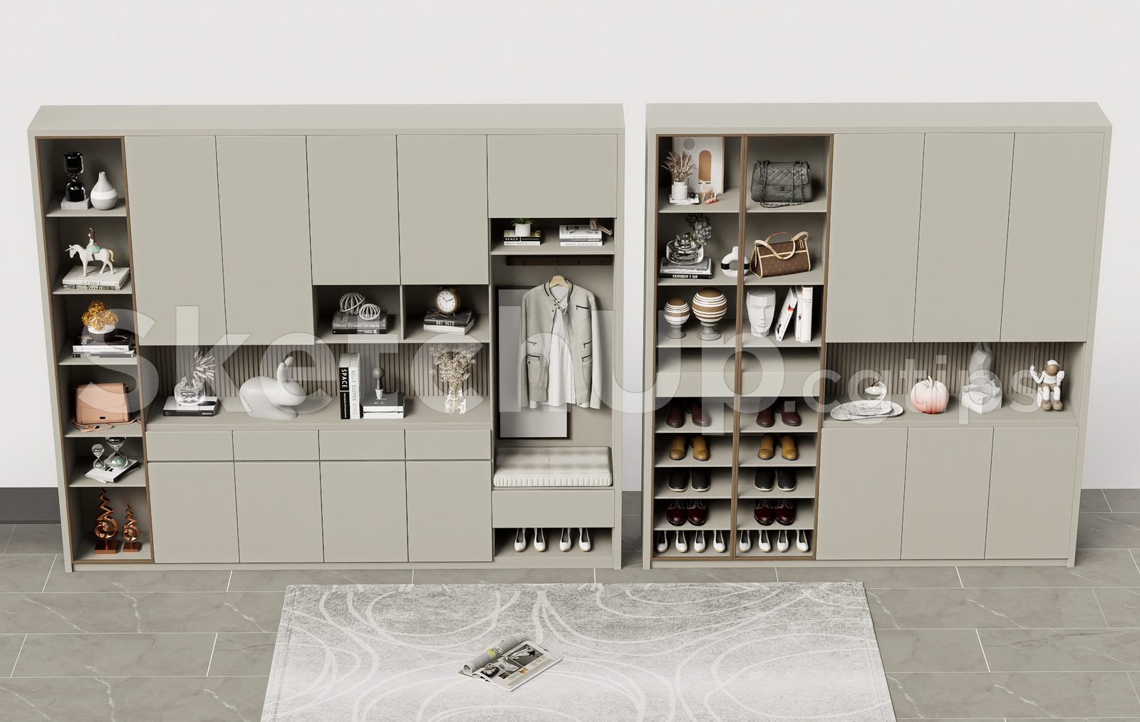 19290. Free Sketchup Shoe Cabinet Model Download (2)