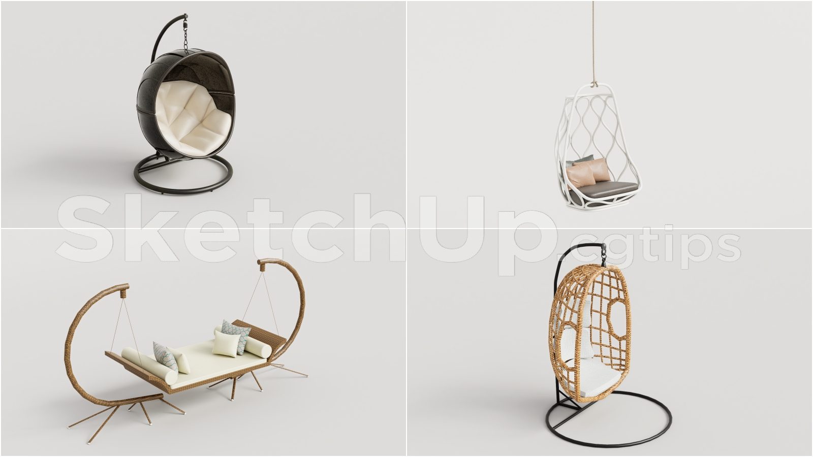 19326. Free Sketchup Swing Chair Model Download