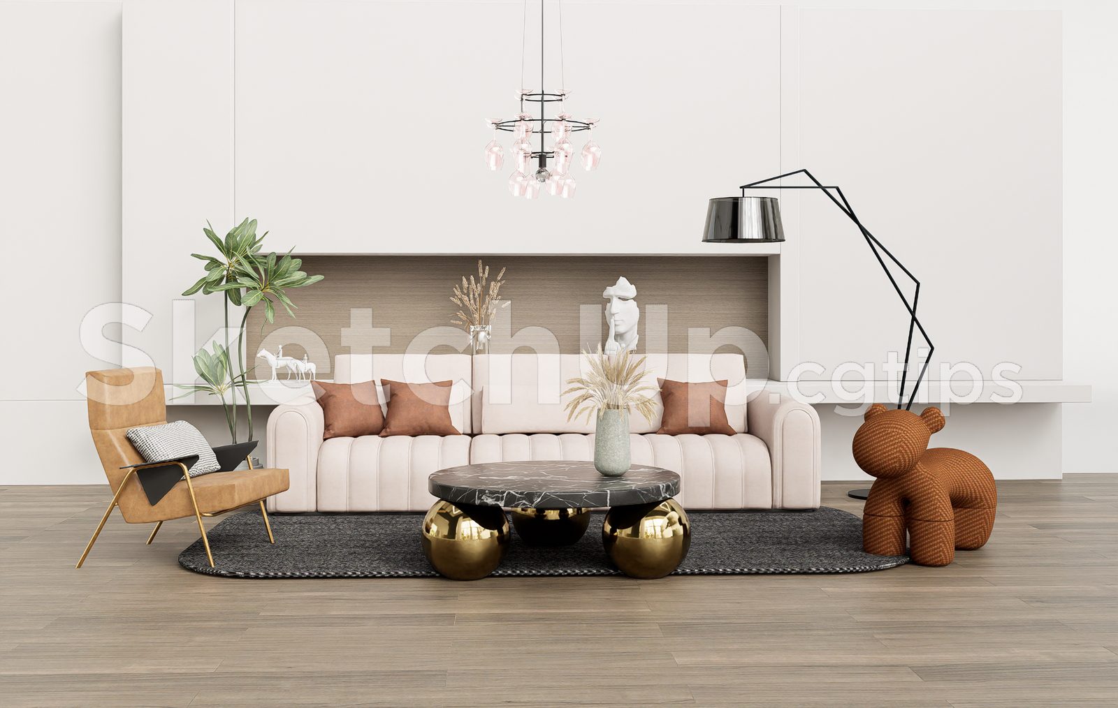 19356. Free Sketchup Sofa Model Download (1)