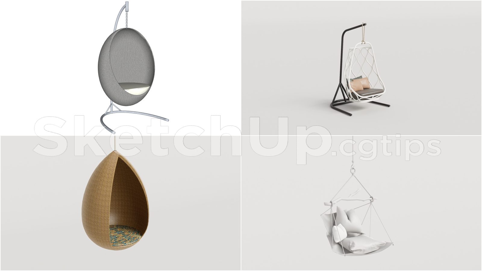 19360. Free Sketchup Swing Chair Model Download