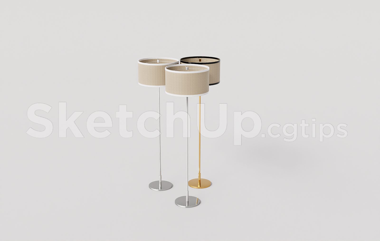 19362. Free 3d Floor Lamp Model For Sketchup - Interior Design Ready (1)
