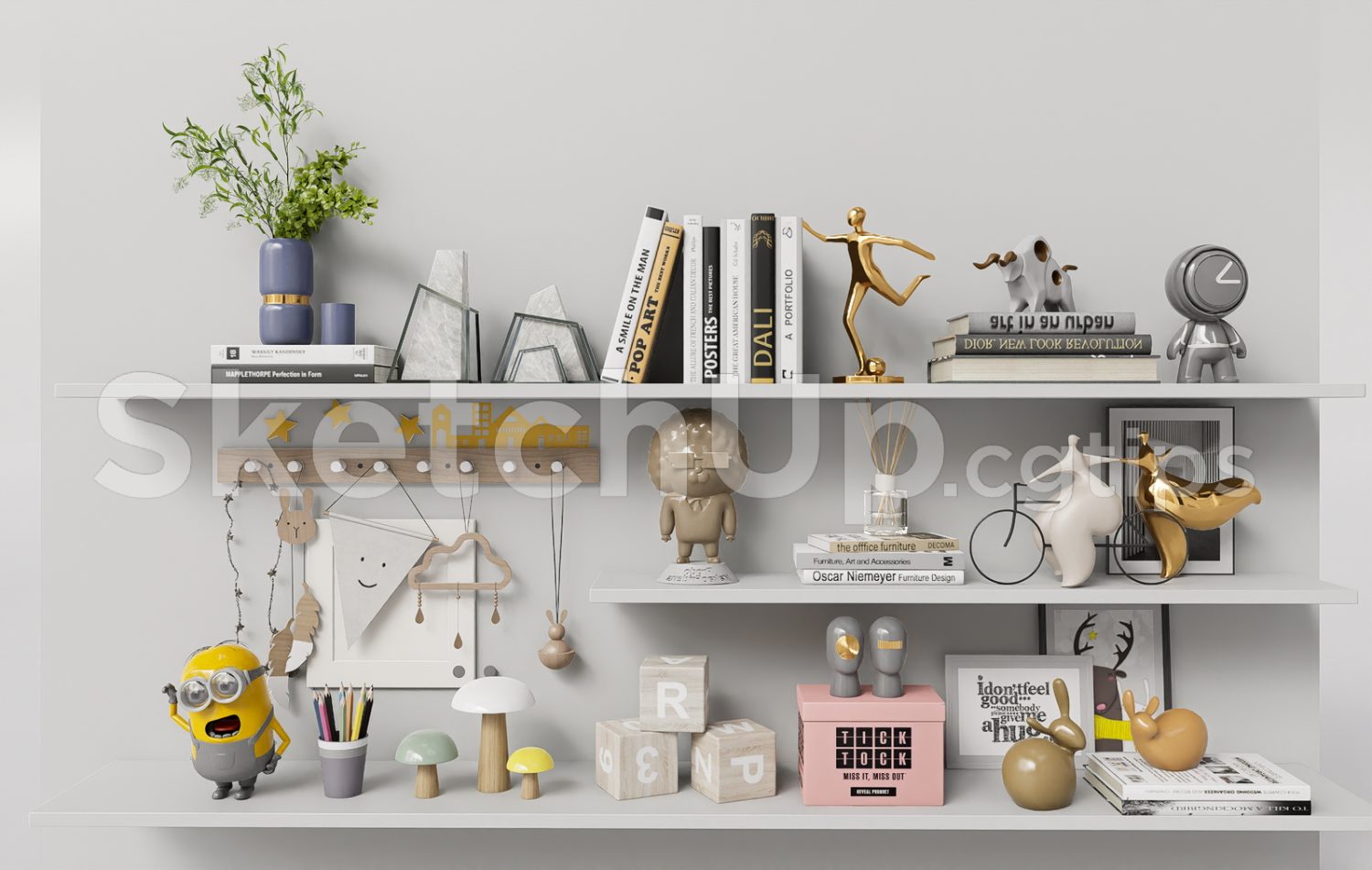 19373. Free Sketchup Decorative Set Model Download