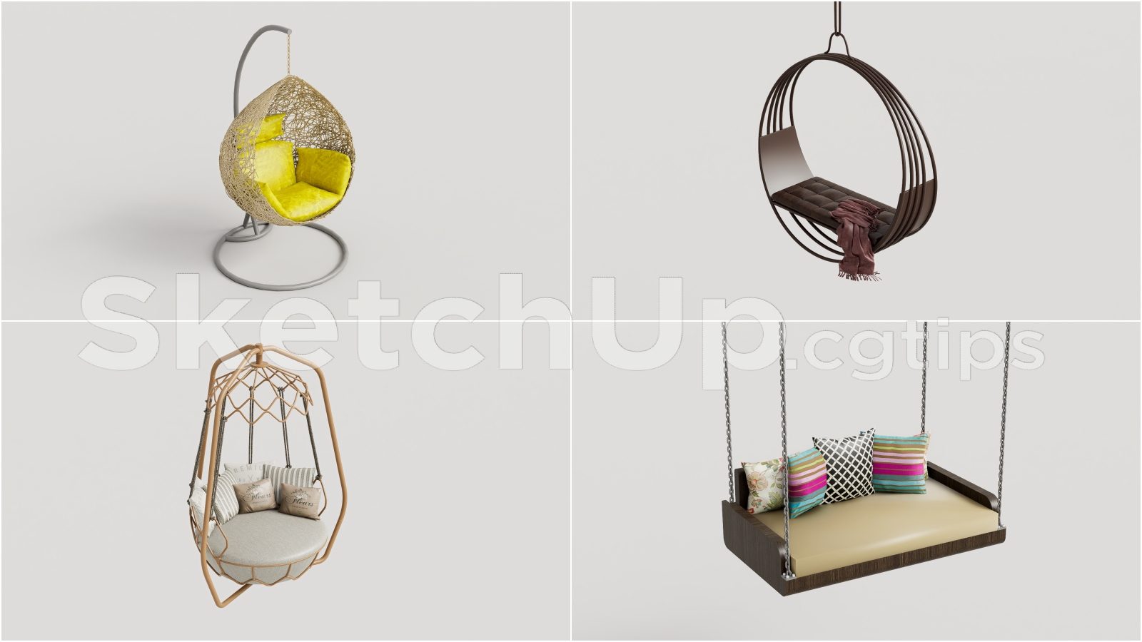 19379. Free Sketchup Swing Chair Model Download