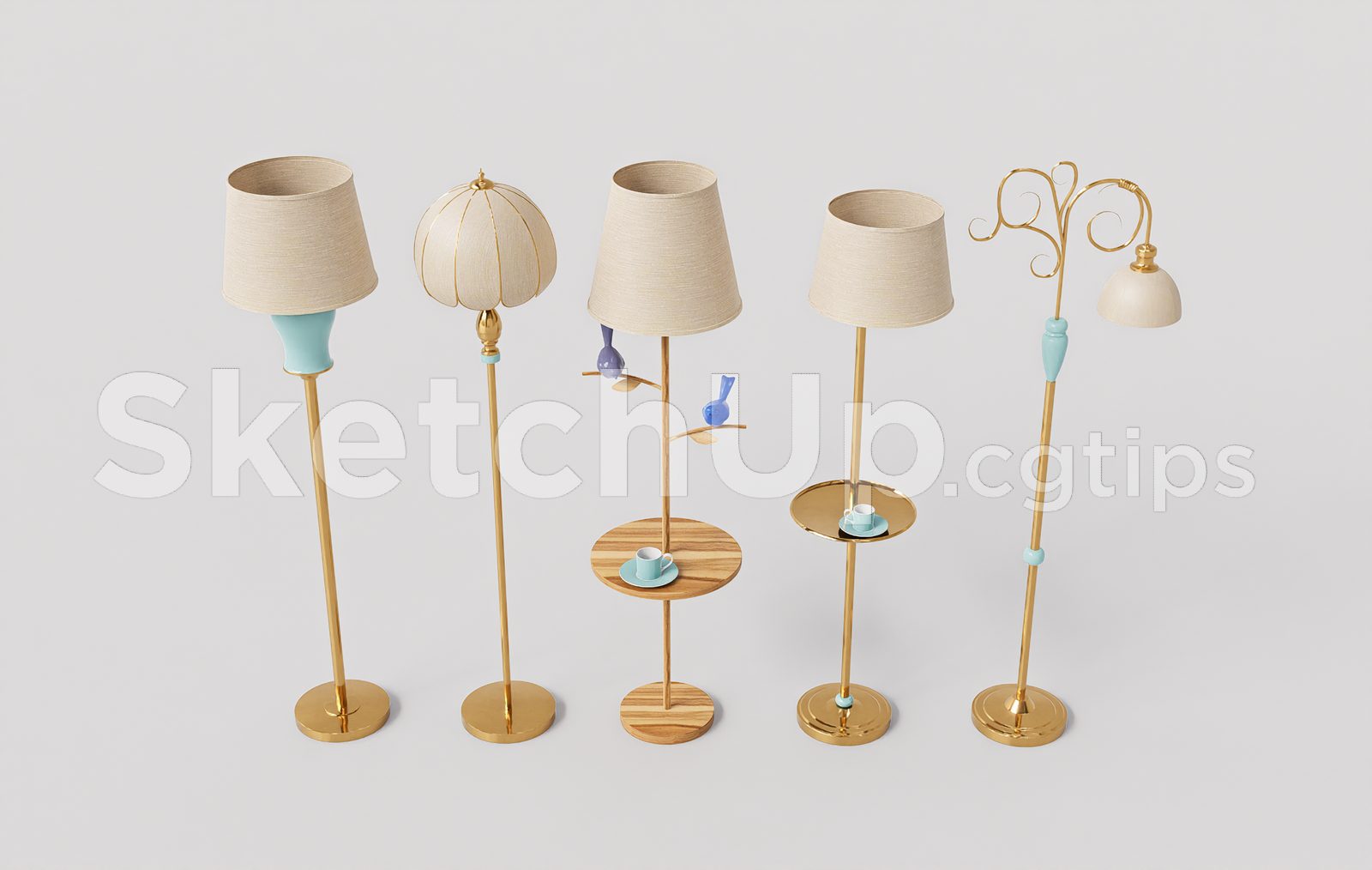 19408. Free 3d Floor Lamp Model For Sketchup - Interior Design Ready (2)