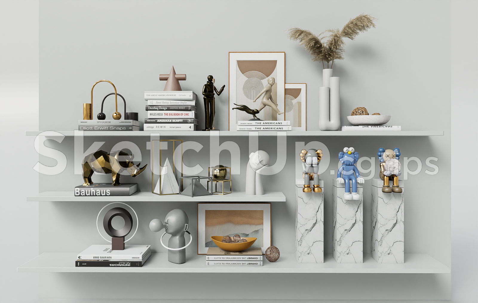 19465. Free Sketchup Decorative Set Model Download (1)