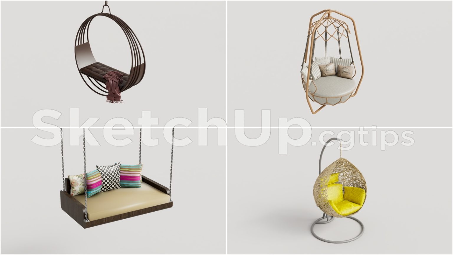 19473. Free Sketchup Swing Chair Model Download
