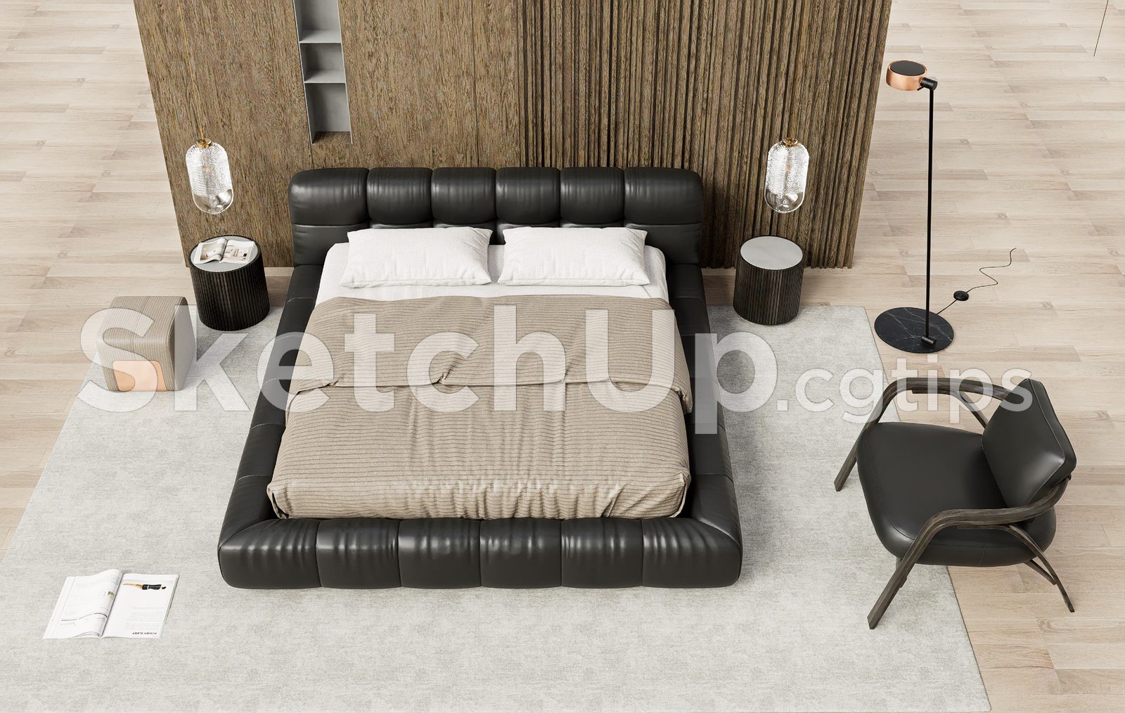 19509. Download Free Bed Model For Sketchup (1)