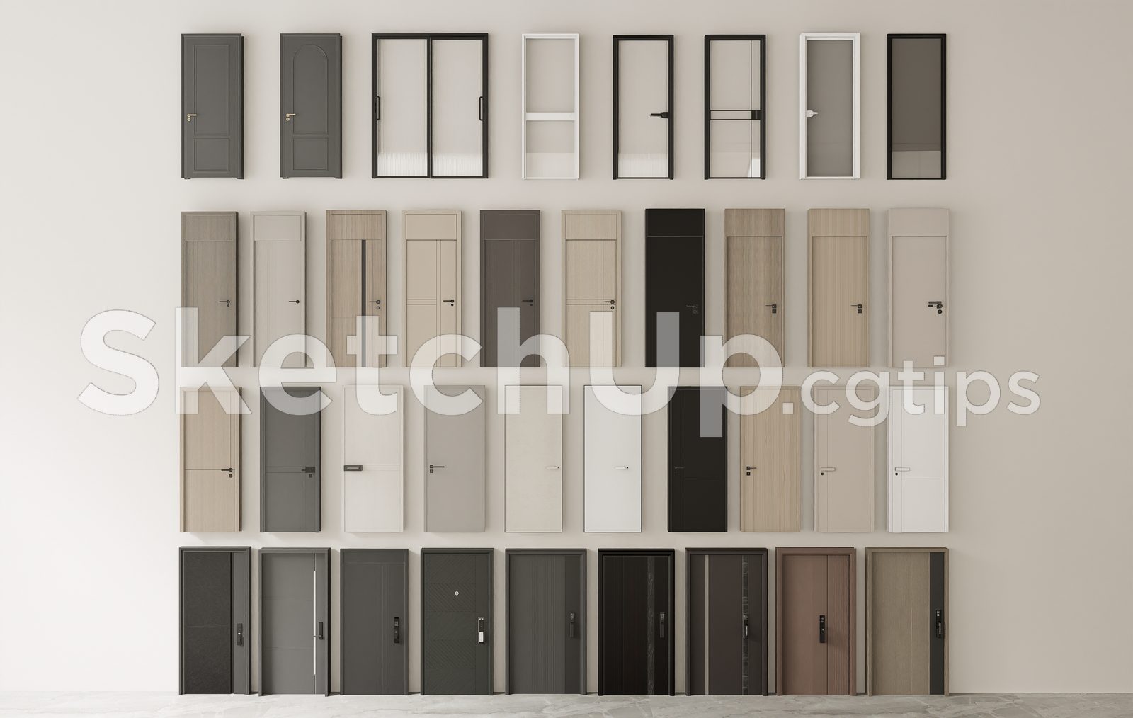 19510. Sketchup Door 3d Model Free Download (1)