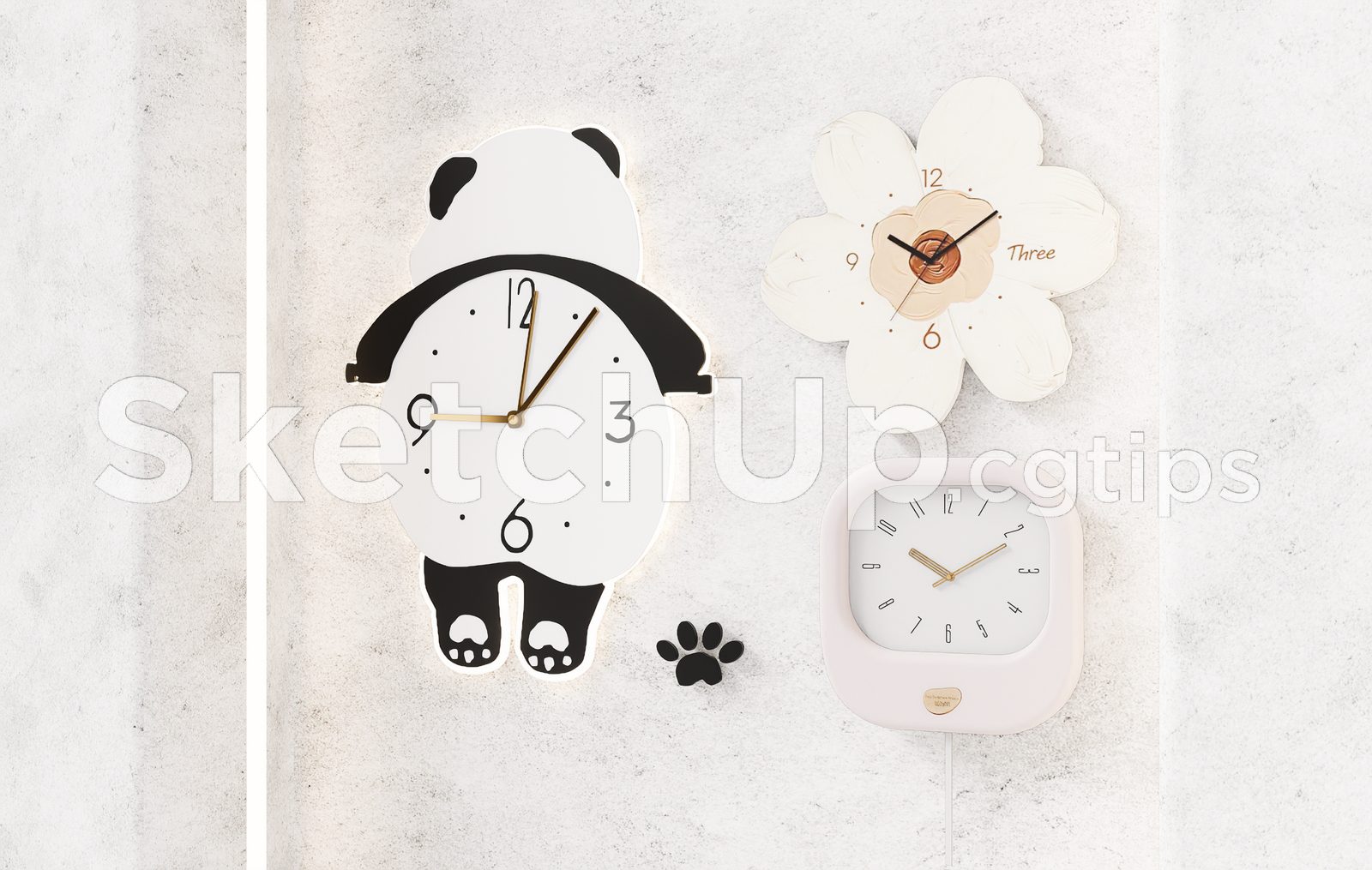 19514. Sketchup Wall Clock Model - Free 3d Download (2)