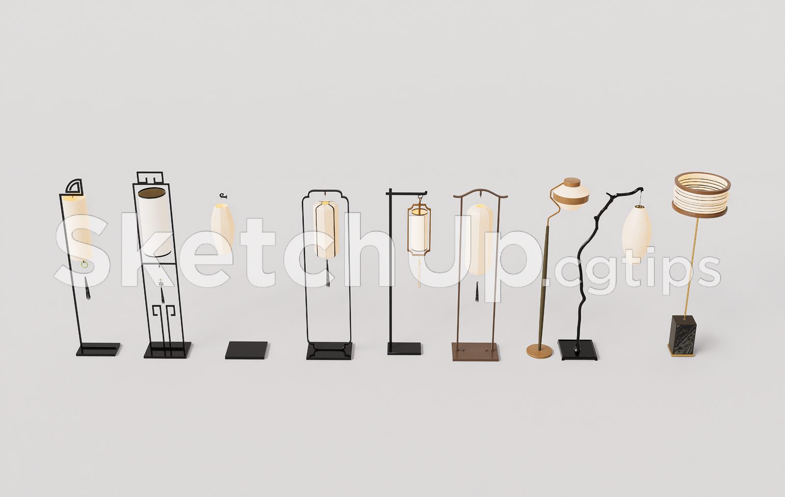 19541. Free 3d Floor Lamp Model For Sketchup - Interior Design Ready (1)