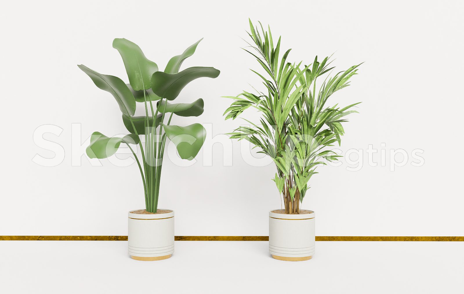 19589. Modern Potted Plants Sketchup Model - Realistic Indoor Plant Collection (1)
