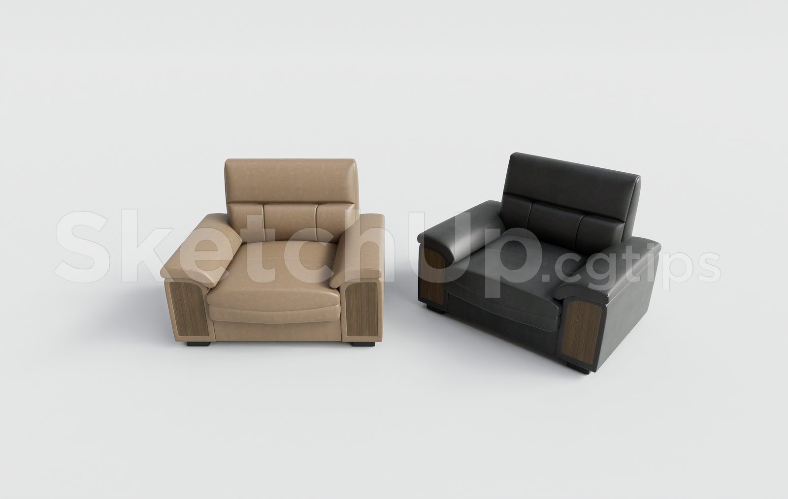 19641. Modern Leather Sofa Chair 3d Model Free Download (2)