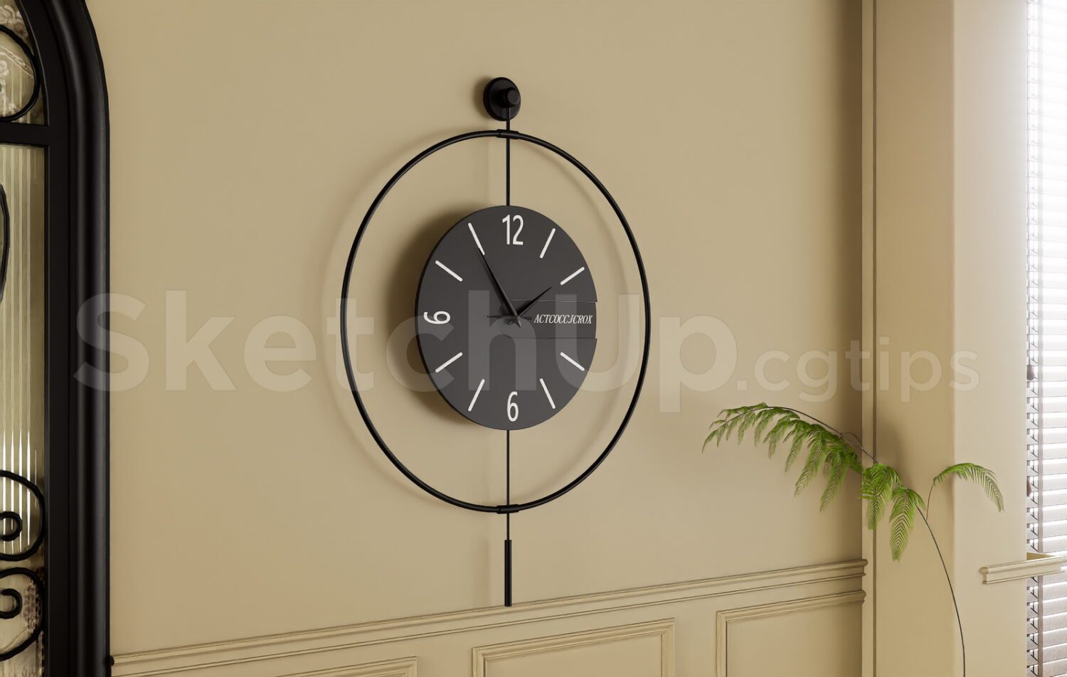 19666. Modern Minimalist Wall Clock SketchUp 3D Model Free Download