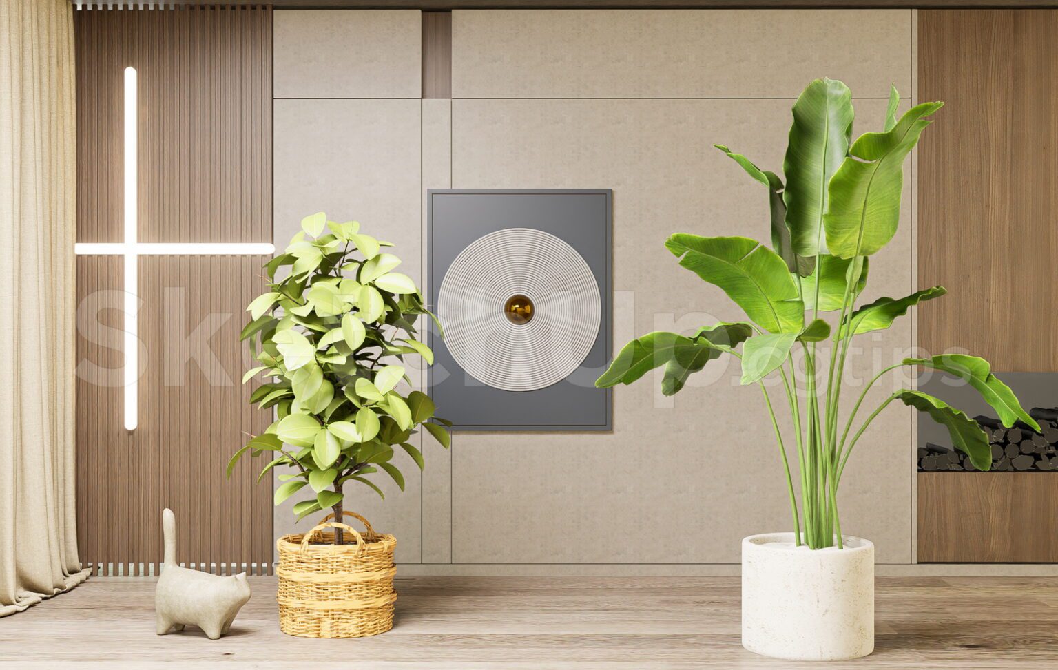 19670. Modern Indoor Plant Decoration SketchUp Model Free Download