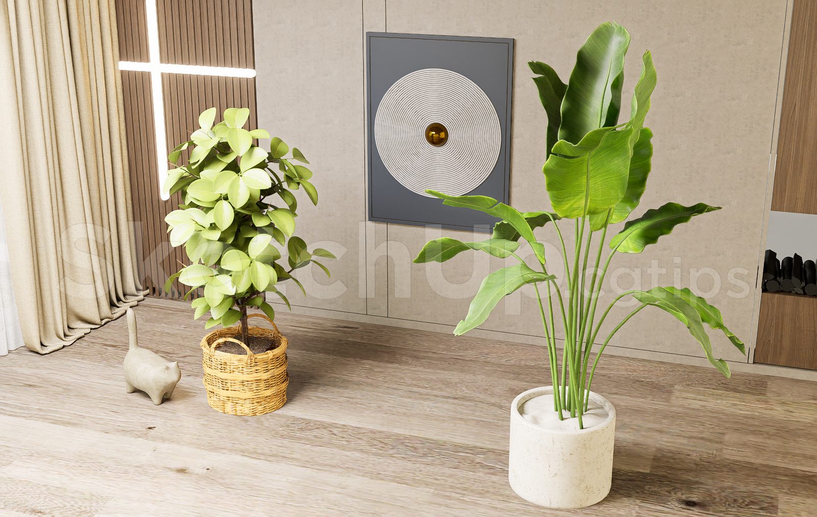 19670. Modern Indoor Plant Decoration Sketchup Model Free Download (2)